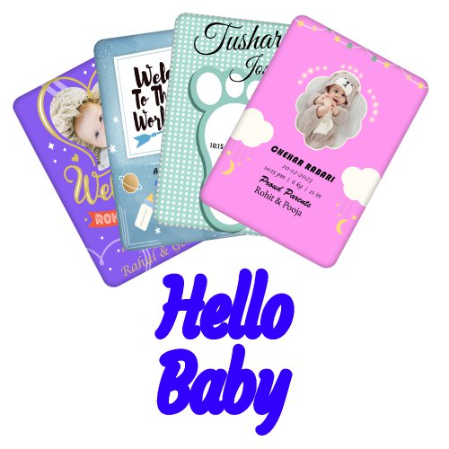 Personalized Hello World Baby Announcement Postcard